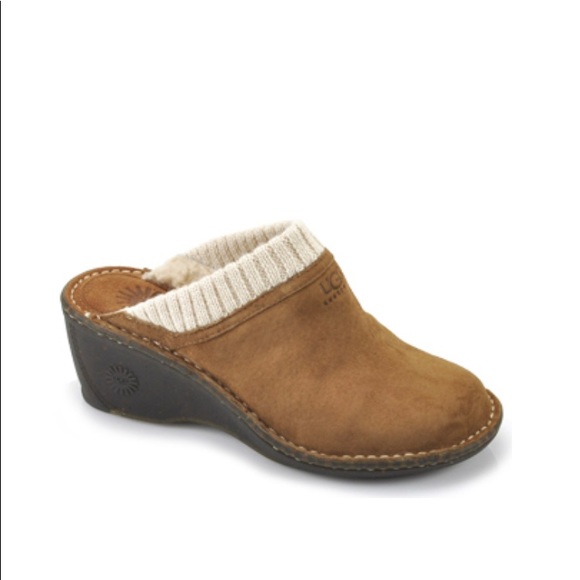 GAEL CHESTNUT SUEDE CLOGS - Picture 2 of 8